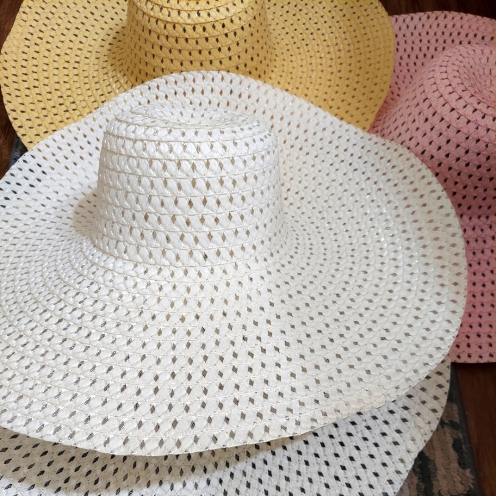 White Sun Hat 👒 Floppy hat, Foldable beach hat,  Summer hat, Large Brim hat
